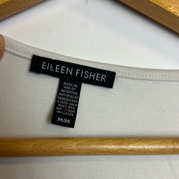 Eileen Fisher Top Blouse Light Gray Stretch Sleeveless Minimalist Size M comfy - Picture 4 of 11